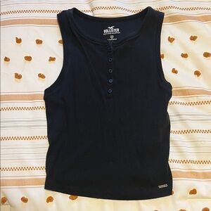 Hollister Black Buttoned Tank